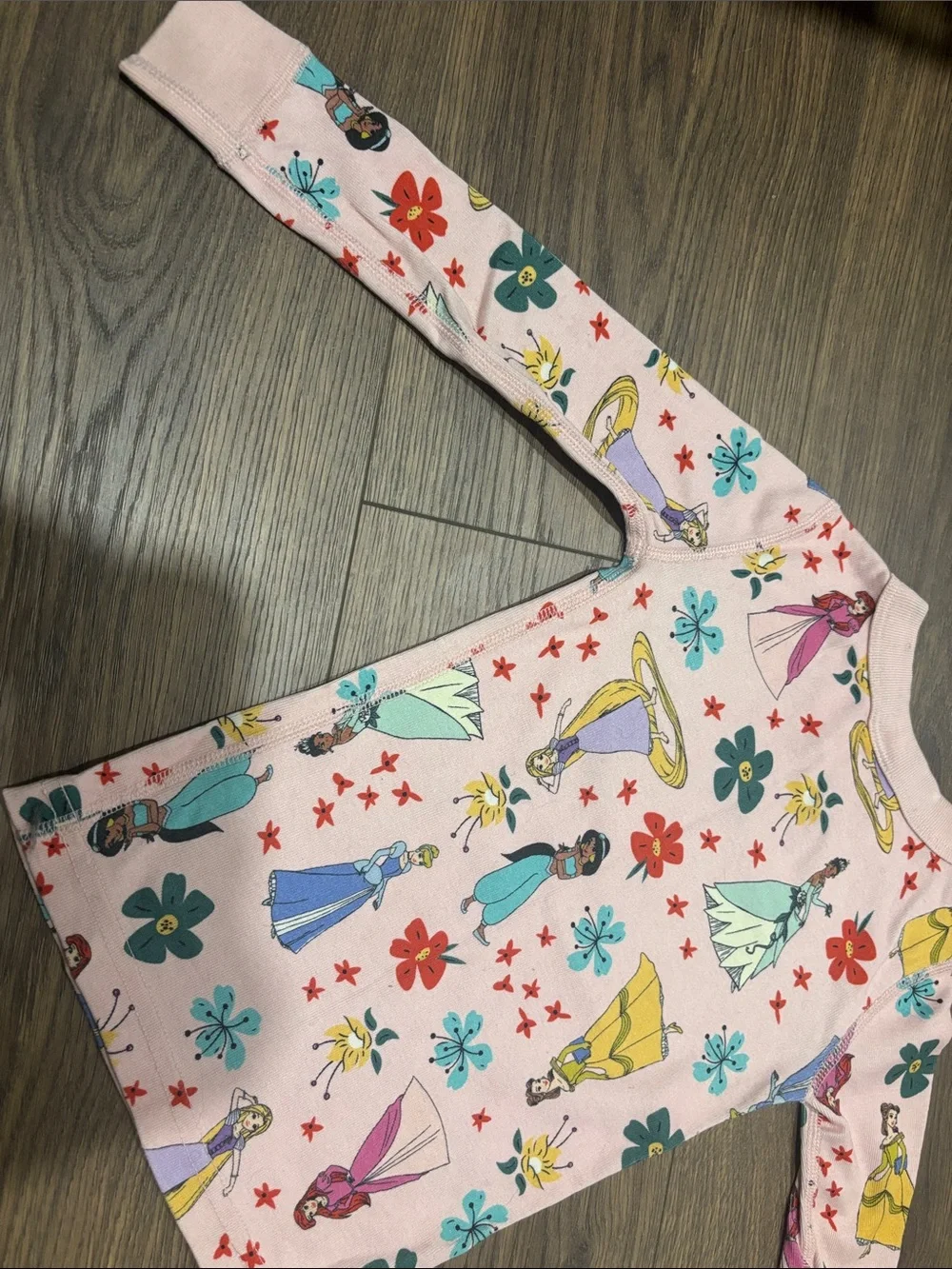 Hanna Andersson Pink Disney Princess Floral Print Pajama Set